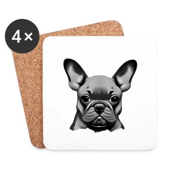 Chiens Bulldog Dog Owner Dog Owner Dog - Dessous de verre (lot de 4) - blanc - Devant