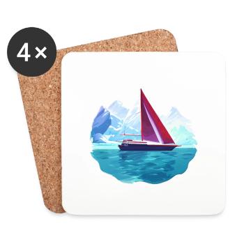 Sailing Sailors Sailboat Sailing Ship Sailing - Coasters (set of 4) - white - Front