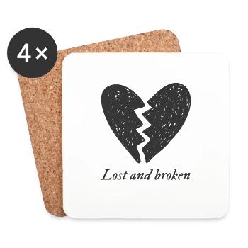 Lost and broken Broken Heart Broken - Coasters (set of 4) - white - Front