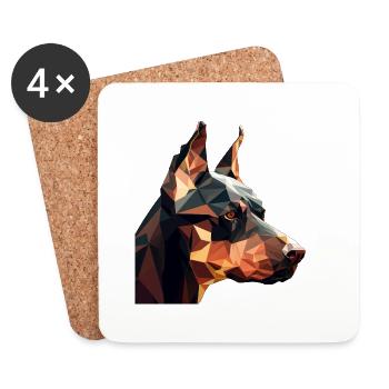 DOBERMAN - Coasters (set of 4) - white - Front