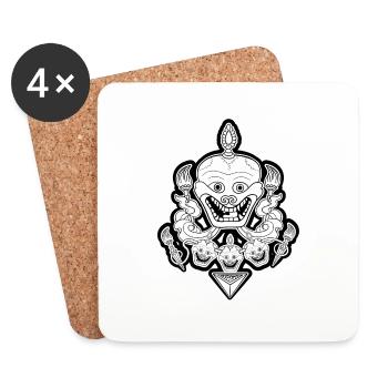 skull - Coasters (set of 4) - white - Front