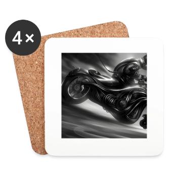Motorrad - Untersetzer (4er-Set) - Weiß - Vorne