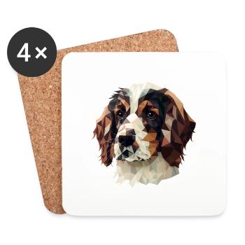 CHIOT - Dessous de verre (lot de 4) - blanc - Devant