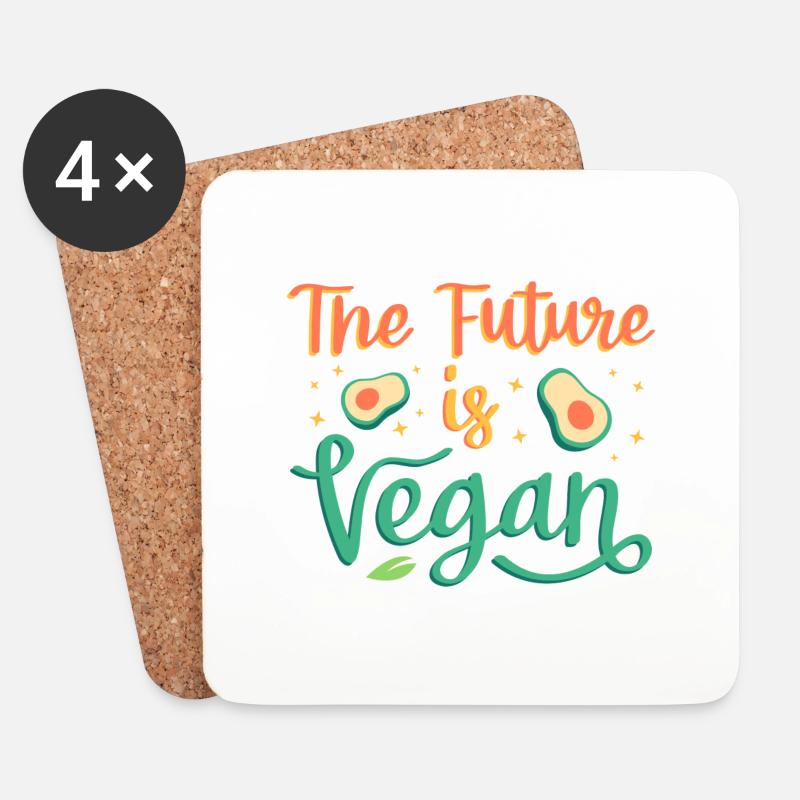 Die Zukunft ist vegan - Untersetzer (4er-Set) - Weiß