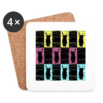 Cats - Coasters (set of 4) - white - Front