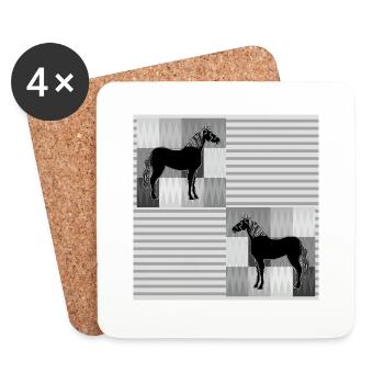 Cheval - Dessous de verre (lot de 4) - blanc - Devant