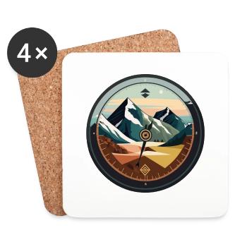 Outdoor compass in the mountains - Coasters (set of 4) - white - Front