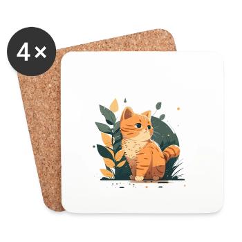 CAT MOM - Untersetzer (4er-Set) - Weiß - Vorne