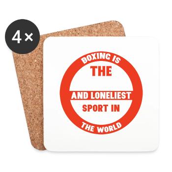 La boxe est le sport le plus dur et le plus solitaire - Dessous de verre (lot de 4) - blanc - Devant