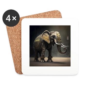 Elefant in Kenia - Untersetzer (4er-Set) - Weiß - Vorne