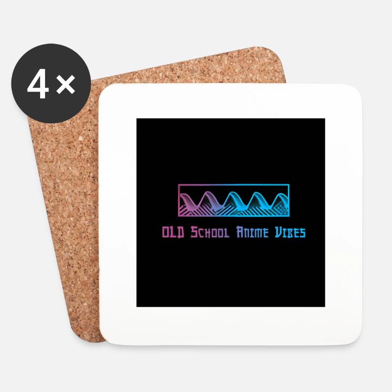 synthwave - Dessous de verre (lot de 4) - blanc