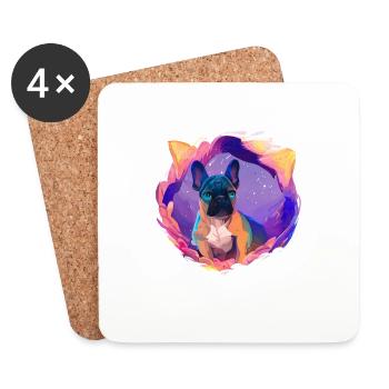 Dog Dog Owner Dog Owner Bulldog Dogs - Coasters (set of 4) - white - Front