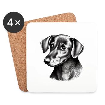 Dog Owner Labrador Dogs Terrier Dog Owner - Coasters (set of 4) - white - Front
