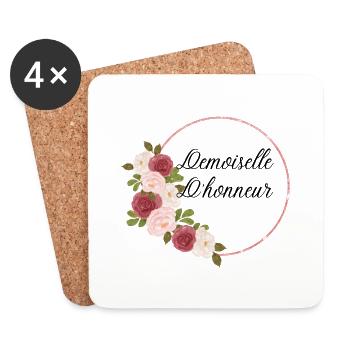Demoiselle d'honneur - Dessous de verre (lot de 4) - blanc - Devant