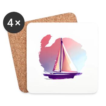 Sailing Sailing Ship Sailboat Sailing Sports - Coasters (set of 4) - white - Front