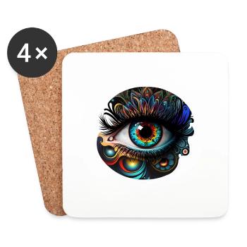 Œil 2 - Dessous de verre (lot de 4) - blanc - Devant