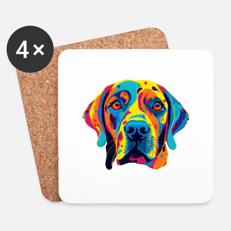 Hund - Untersetzer (4er-Set) - Weiß