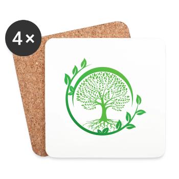 Baum des Lebens. Keltisch - Untersetzer (4er-Set) - Weiß - Vorne