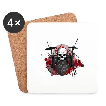 Drums crazy - Untersetzer (4er-Set) - Weiß - Vorne