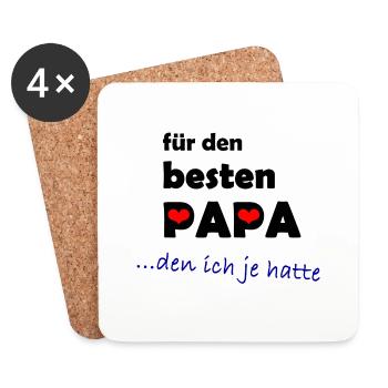 mein PAPA ist der beste Papa, den ich je hatte - Untersetzer (4er-Set) - Weiß - Vorne