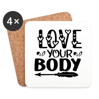 Love Your Body - Coasters (set of 4) - white - Front