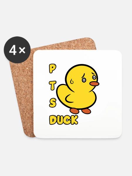 PTSDuck - Coasters (set of 4) - white