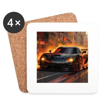 car word - Untersetzer (4er-Set) - Weiß - Vorne