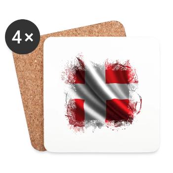 Dänemark Kopenhagen Dänisch Skandinavien Flagge Dansk - Untersetzer (4er-Set) - Weiß - Vorne