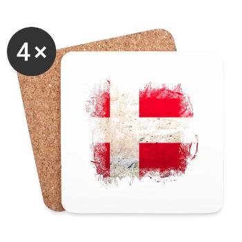 Denmark copenhagen danish scandinavia flag dansk - Coasters (set of 4) - white - Front