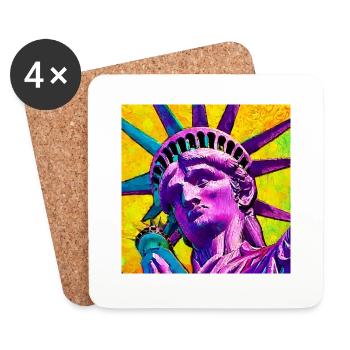 statue de la liberté - Dessous de verre (lot de 4) - blanc - Devant