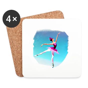 Tänzerin Ballett Geschenk Tanz Ballerina Tanzkurs - Untersetzer (4er-Set) - Weiß - Vorne