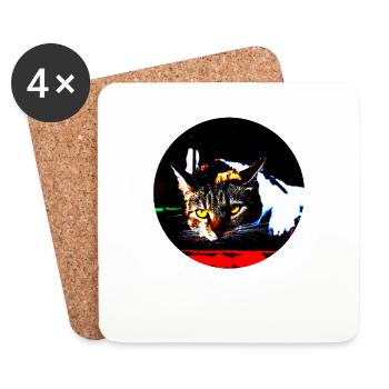 All cats are beautiful - Coasters (set of 4) - white - Front