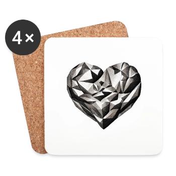 Verlobung Muttertag Valentinstag Liebe Hochzeit - Untersetzer (4er-Set) - Weiß - Vorne