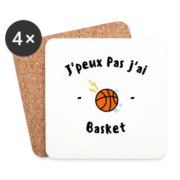 J peux pas j ai basket - Dessous de verre (lot de 4) - blanc - Devant