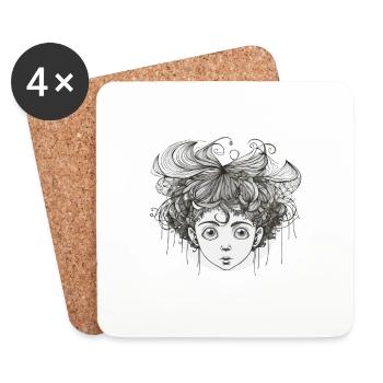 Fairy Fee Märchenwesen - Untersetzer (4er-Set) - Weiß - Vorne