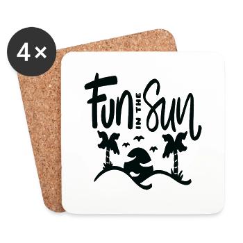 S’amuser au soleil - Dessous de verre (lot de 4) - blanc - Devant