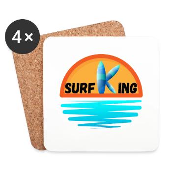 Roi du surf - Dessous de verre (lot de 4) - blanc - Devant
