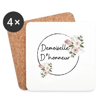 Demoiselle d'honneur - Dessous de verre (lot de 4) - blanc - Devant