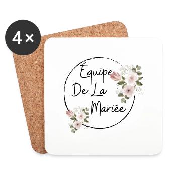 Équipe de la mariée floral - Dessous de verre (lot de 4) - blanc - Devant