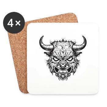 Bull Stier - Untersetzer (4er-Set) - Weiß - Vorne