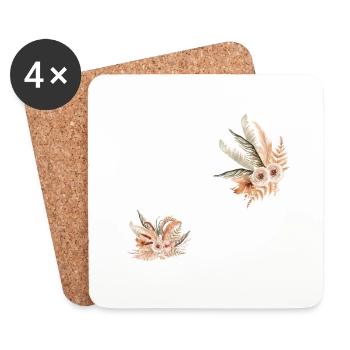 Future mariée floral - Dessous de verre (lot de 4) - blanc - Devant