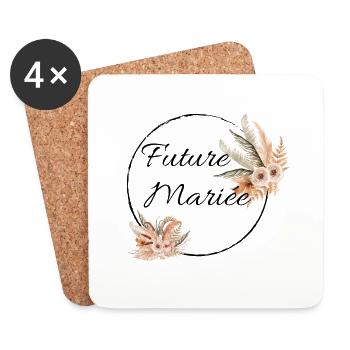 Future mariée floral - Dessous de verre (lot de 4) - blanc - Devant