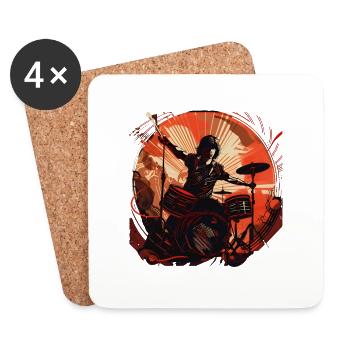 Drummer color - Untersetzer (4er-Set) - Weiß - Vorne