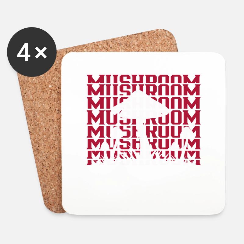 Mushroom - Untersetzer (4er-Set) - Weiß