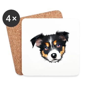 Dogs Dog Owner German Shepherd Dog Dog Owner Dog - Coasters (set of 4) - white - Front