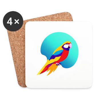 Budgerigar Propriétaire d’oiseaux Bird cockatiel - Dessous de verre (lot de 4) - blanc - Devant