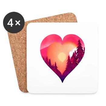 Hochzeit Liebe Valentinstag Muttertag Verlobung - Untersetzer (4er-Set) - Weiß - Vorne