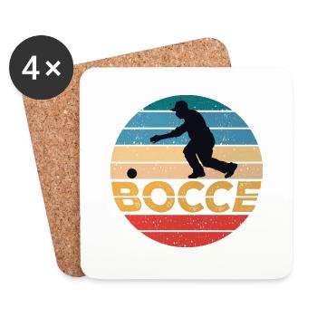 Bocce Bocci Bunte Bälle Spieler I Geschenk - Untersetzer (4er-Set) - Weiß - Vorne