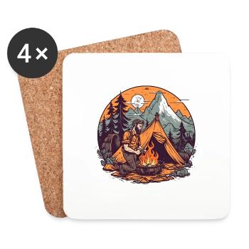 Man in the Woods - Untersetzer (4er-Set) - Weiß - Vorne