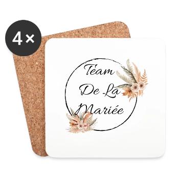 team de la Mariée evjf t-shirt assorti floral - Dessous de verre (lot de 4) - blanc - Devant